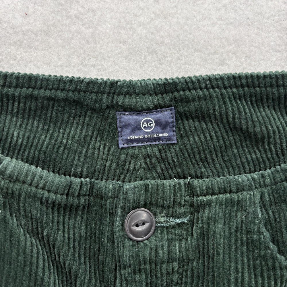 Adriano Goldschmied Etta Wide Leg Cropped Corduroy Pants Womens 26 Green Baggy - Picture 4 of 14